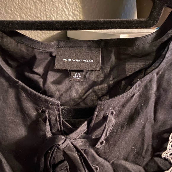 Who What Wear Black Cotton Sleeveless Top - Picture 4 of 5